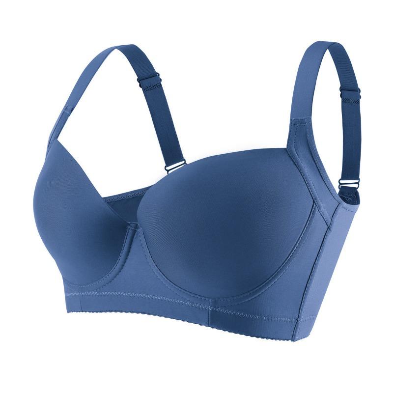 Seamless Full Coverage T-Shirt Bra Comfortable Underwire Push Up Bra with Adjustable Straps