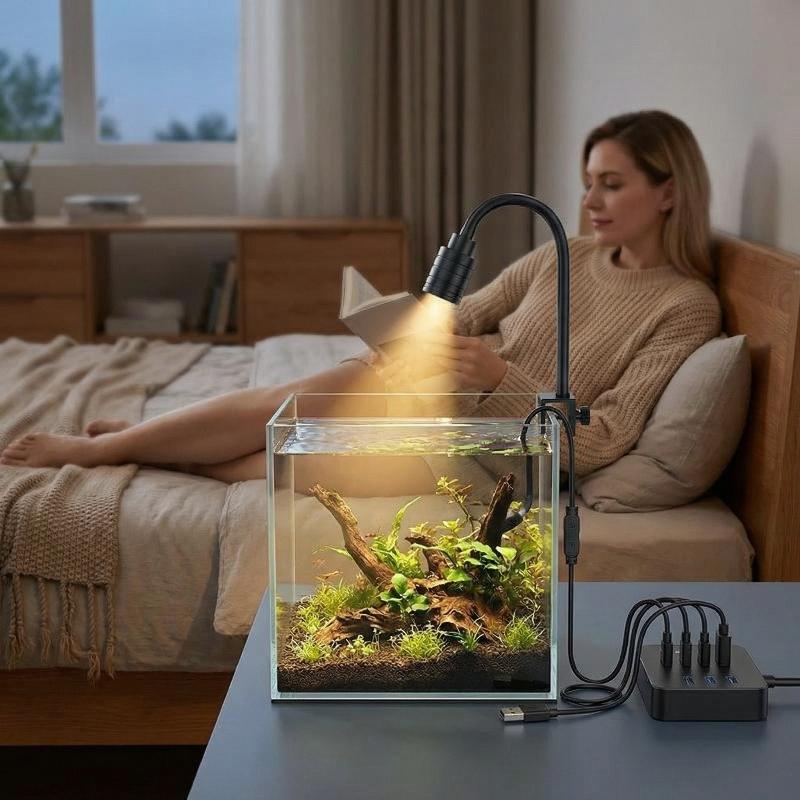1 ks Zoomovatelná LED lampa pro akvárium 3W Jihoamerické akvarijní bodové světlo pro Aquascape dekorace Bodové osvětlení