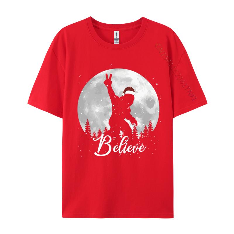 

Believe Santa Bigfoot Christmas Rock Tshirts Vintage Print TShirt Men Cotton Tops Tees Male Fashion Camiseta S