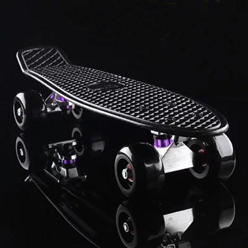 Penny Board Skateboard, Blinkande Hjul, Mini Fish Board, Stadscruiser, Retro Skate Scooter, Trendiga Kompletta Skateboards, 22"