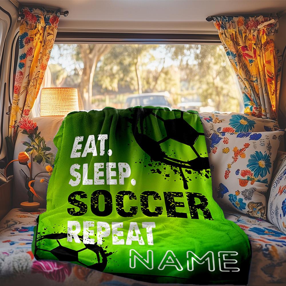 Soccer Customize Your Name Rv Blanket Comfortable Soft Lightweight Perfect For Travel Camping Picnics Sofas Rvs Bedding Living Rooms Gifts For Friends