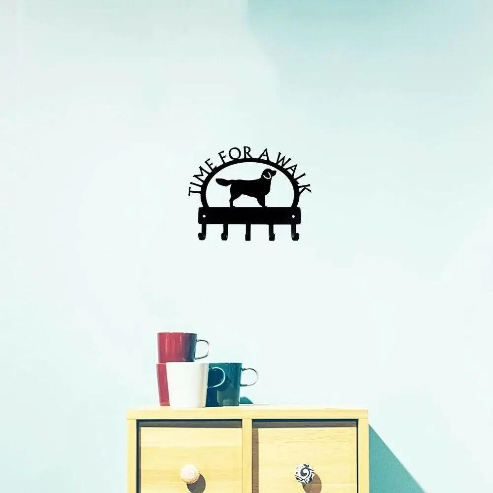 Golden Retriever Walk Key Rack Wall Mounted Hook Art Shape Door Hooks Bathroom Towel Holder Golden Retriever Hook Art Key Rack