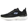 Skech-Air Dynamight Fabric Sports Comfort Shock Absorbing Breathable Low-Top Casual Shoes Women Sneaker Black 149758-BLK