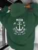 North German Coastal Moin Anchor Ocean Wave Seagull Print Men Hip Hop Sports Hoodie, Wind Welle Wette Nautical Retro Loose Sweatshirt
