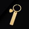 Cross Laser Engraved UV Color Printed Peach Heart Stainless Steel Keychain Holiday Gift