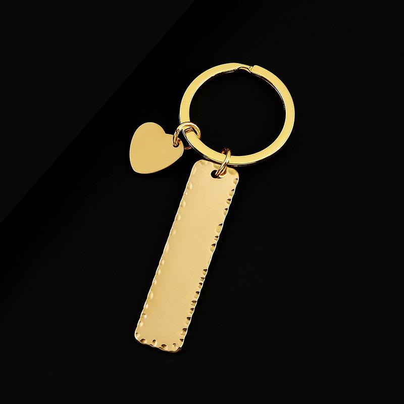 Cross Laser Engraved UV Color Printed Peach Heart Stainless Steel Keychain Holiday Gift