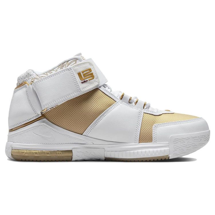 Nike Zoom Lebron 2 Retro Maccabi 2022 Męskie Sneakersy Białe Metaliczno-Złote Varsity-Crimson DJ4892-100