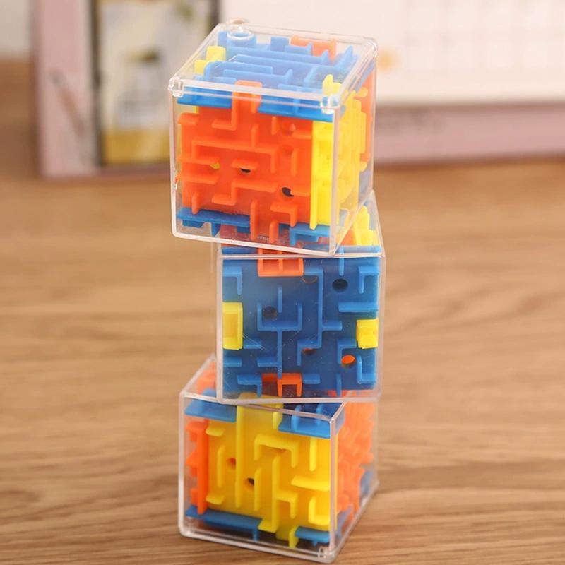 3D Maze Magic Cube Six-Sided Transparent Puzzle Speed Cube Rolling Ball Magic Cubes Maze Toys For Children Stress Reliever Toys