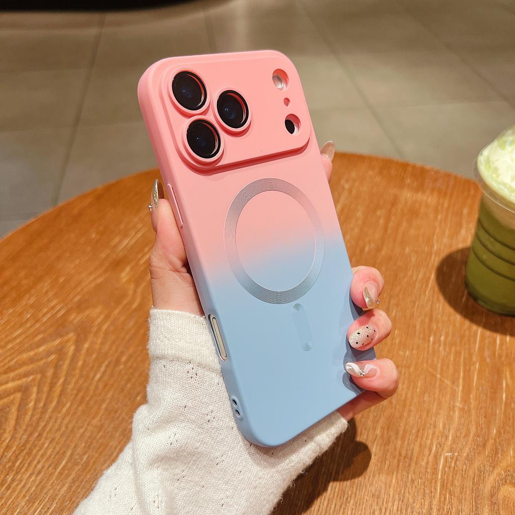 Two-color Gradual Change Magnetic Attraction Is Suitable for iPhone17promax All-inclusive Anti-drop Apple 16 with Its Own Lens Film Protective Cover