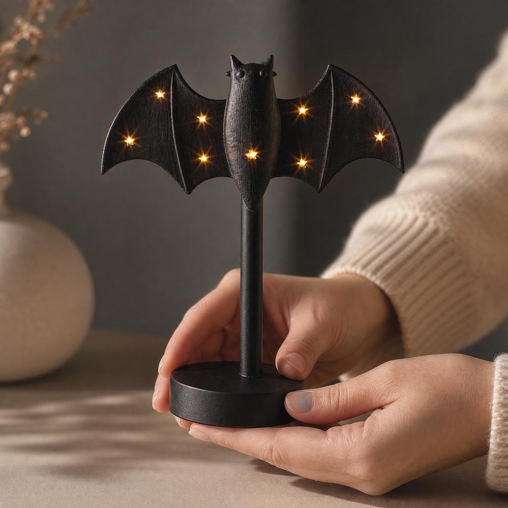 Light with Button Battery, 17.5819 Cm, Small Decorative Shaped Night Light for Shelf or Desk