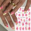 3D Nail Stickers Flower Plants Nail Art Decals Floral Leaf Spring Sliders Manicure Decor