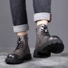 Golden Sapling High -top Leather Shoes Men 2025 Spring Outdoor Warm Plush Ankle Boots Male Quality Snow Boot Footwear