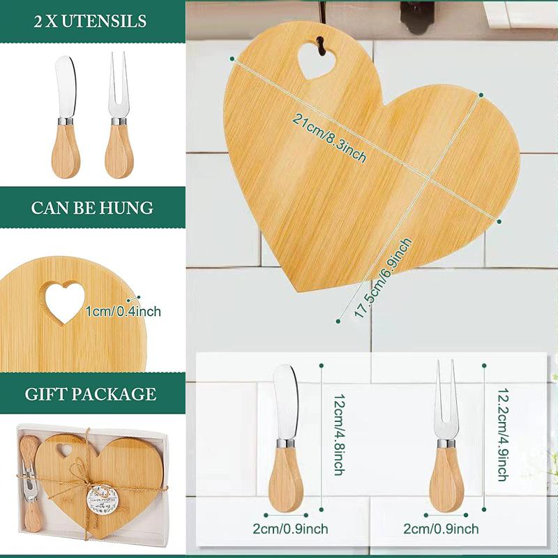 Heart Shape Cutting Board, Wood Heart Shaped Cutting Board Valentine's Day Gifts, Charcuterie Boards Bamboo Bread