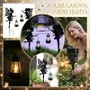 Solar Powered Outdoor Garden Fairy Stake Lights Metal Silhouette Decorative Lantern Holder for Yard Patio Lawn Pathway Lighting