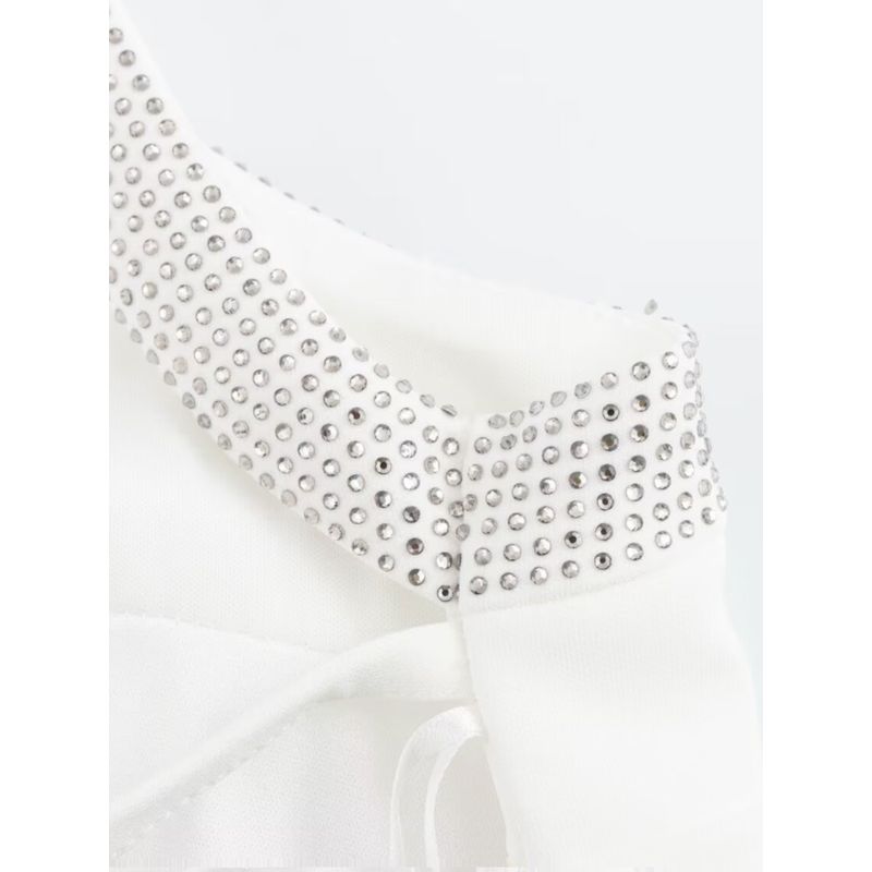 Kaslead New Arrival Women's Clothing Fashion Style Fashion Casual Easiest for Match Minimalist Shiny Ornament Stretch Tops 4764002