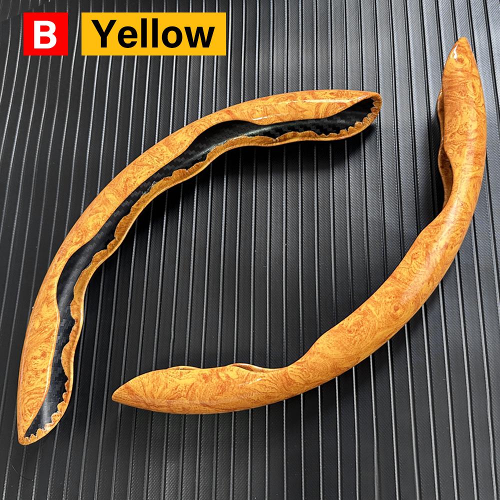 Car Universal 38cm Carbon Fiber Car Steering Wheel Cover Non-slip Card Cover Auto Steering Wheel Handle Booster Protective Cover