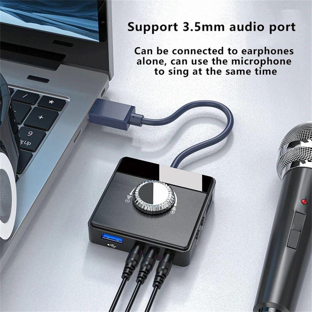and Play for Laptop USB Sound Adapter Stereo Sound Card External Audio Card External Sound Card