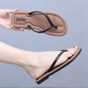 Non-slip flat-soled pinch beach shoes soft-soled going out fashionable versatile flip-flops women's summer 2025 summer new