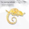 Brooch Versatile Lizard Gecko Pin Sparkling Rhinestones Inlaid Glossy Fade-Resistant Finish Badge Sweaters Scarves Handbags Hats