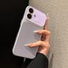 Litchi Pattern Phone Case Matte Textur Glass Large Window Phone Shockproof Case with Hanging Holes for iPhone17 ProMax/17 Pro