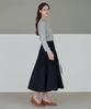 Deuloupisumeon One-Tuck Cotton Flare Skirt [Black]