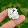 Anillo Solitario Ajustable de Piedra Lunar Natural Plata 925 para Mujer