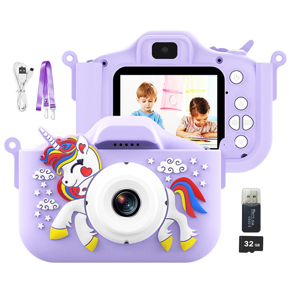 Children Camera Playthings Cute Horse Unicorn 32MP1080P HD Digital Camera ideal for Baby Toddler Kid Christmas Birthday Festival Kids Gift Idea