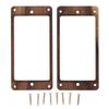 2Pcs Guitar Pickup Ring 2 Coil Rosewood Flat Frame Mounting with 8 Screws for Electric Guitars