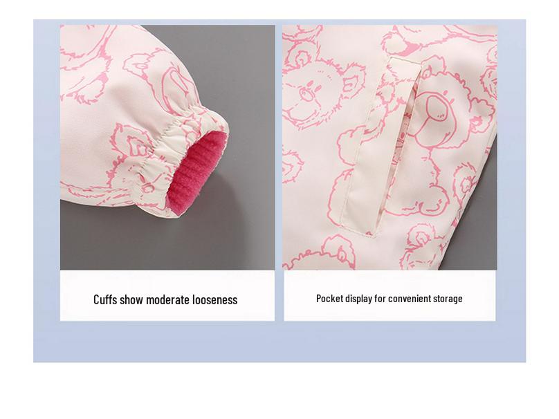 Girls' Double-Sided Fleece Windbreaker: Spring/Autumn Thin Velvet Jacket