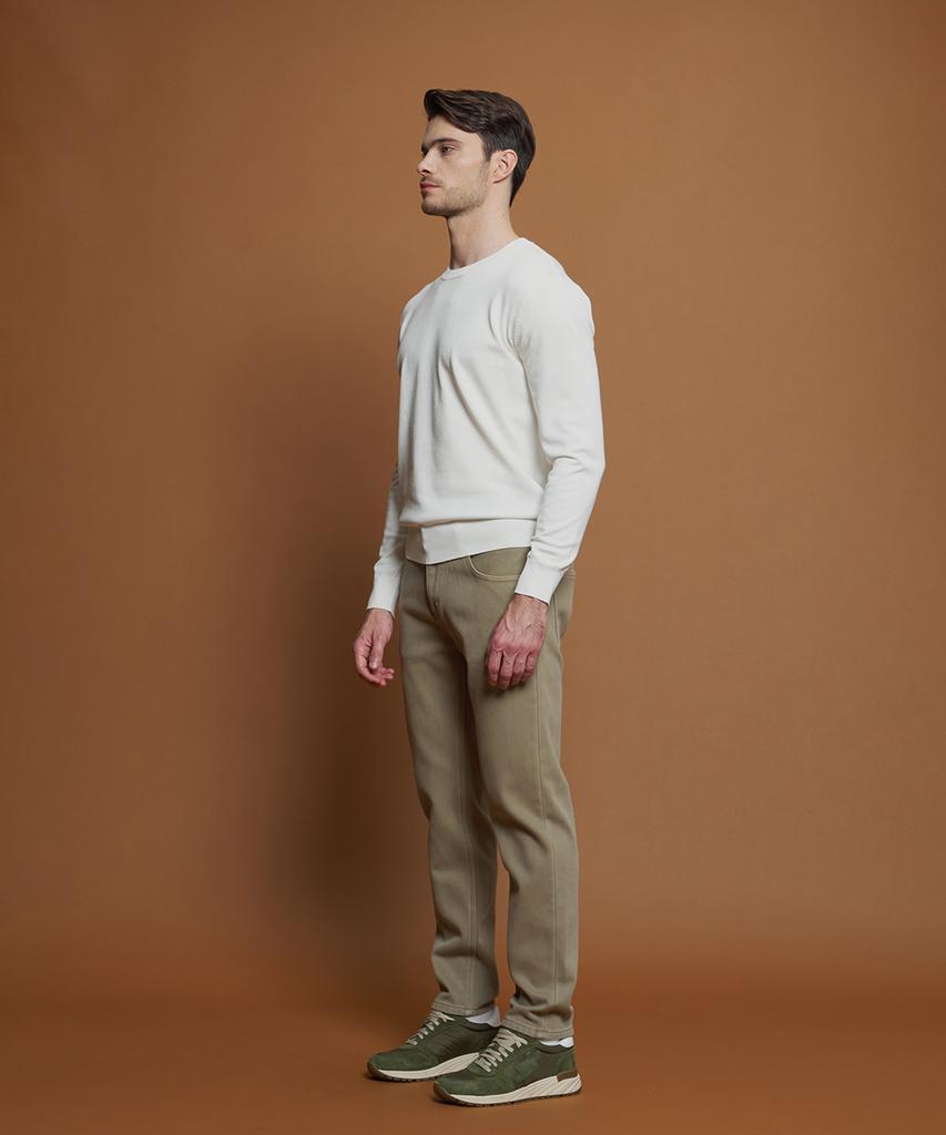 PANICALE White Viscose Blend Round Knit (Type A)
