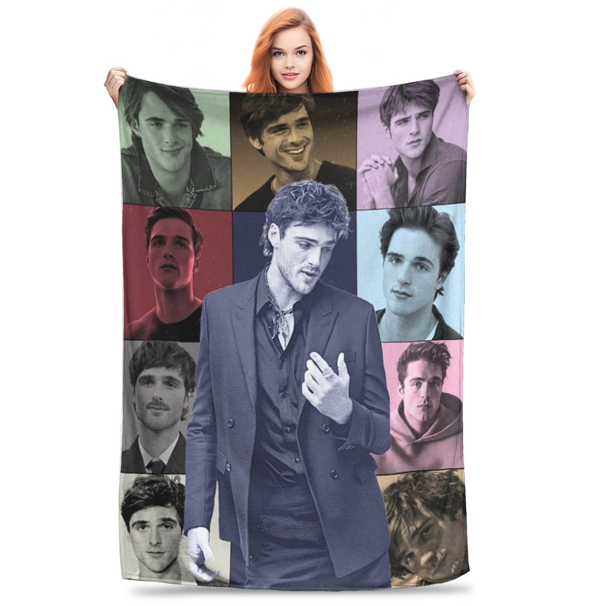 Pandara Jewelry Unisex Flannel Throw Blanket Jacob Elordi Australian Actor Warm Plush Blankets Soft Bedding For Bed Living Room Home Picnic Couch