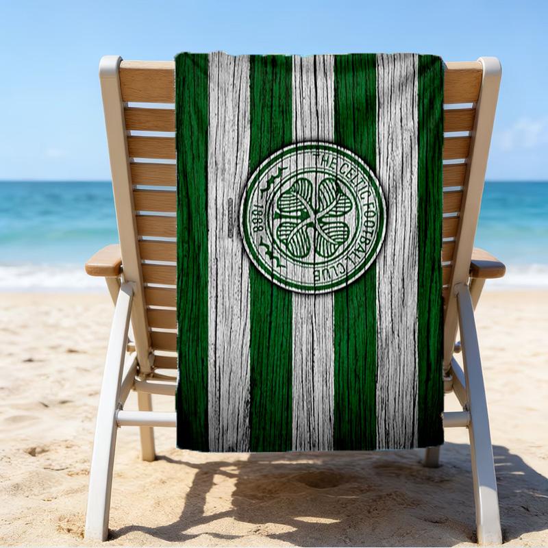 Cel-tic Football Club Crest Printed Beach Towel, Super Soft Microfiber, Perfect Gift Birthday, for Pool, Beach, Travel, for family and friends