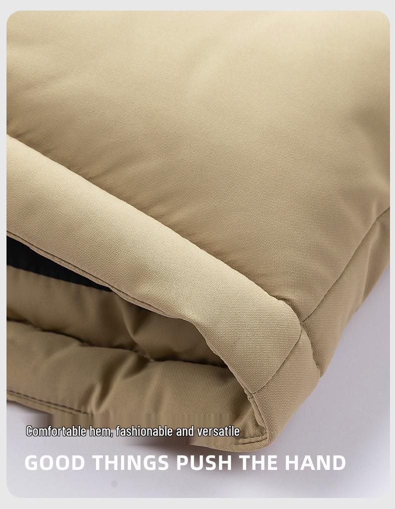 Men's Winter Color Block Hooded Jacket – Windproof Cotton Padded Coat with Plus Velvet Lining