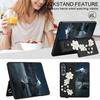 For Samsung Galaxy Z Fold4 5G Case Card Slots Leather Coated TPU Flower Phone Cover with 2 Straps