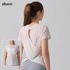 T-shirt da Yoga da Donna Traspirante con Schiena Vuota - Manica Corta Leggera per Danza, Fitness e Corsa