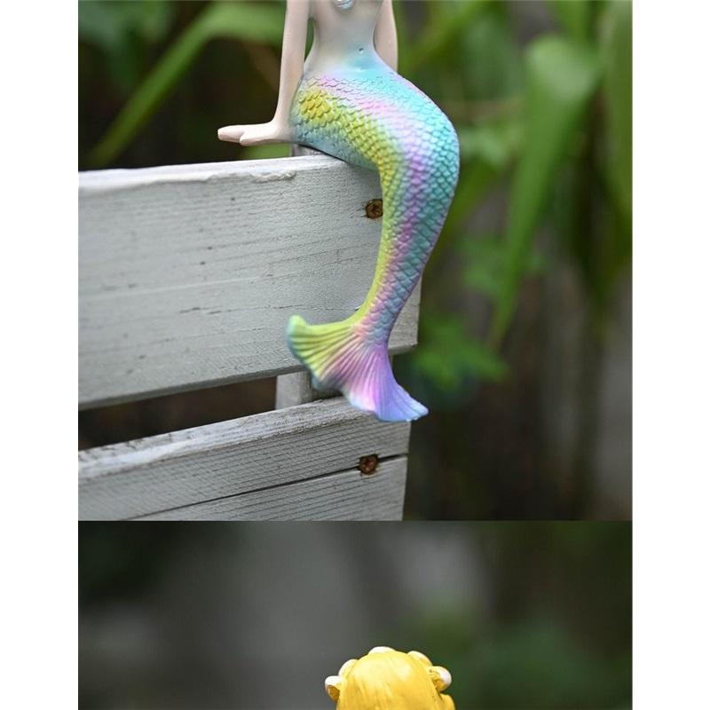 Fish tank landscaping Mermaid Garden Terrace Garden Decoration Desktop Home Resin Ornament Pool Balcony Decoration