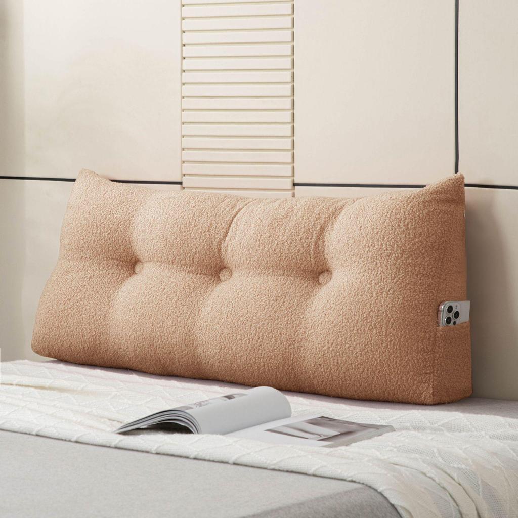 Almofada Lombar Grande Triangular: Almofada Macia Acolchoada para Cabeceira para Uso com Celular e Conforto de Estudantes em Camas Tatami.