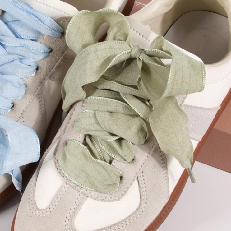 Crinkled Border Shoestrings Pair Ventilated Permanent Substance Easy Installation Multiple Shoe Styles