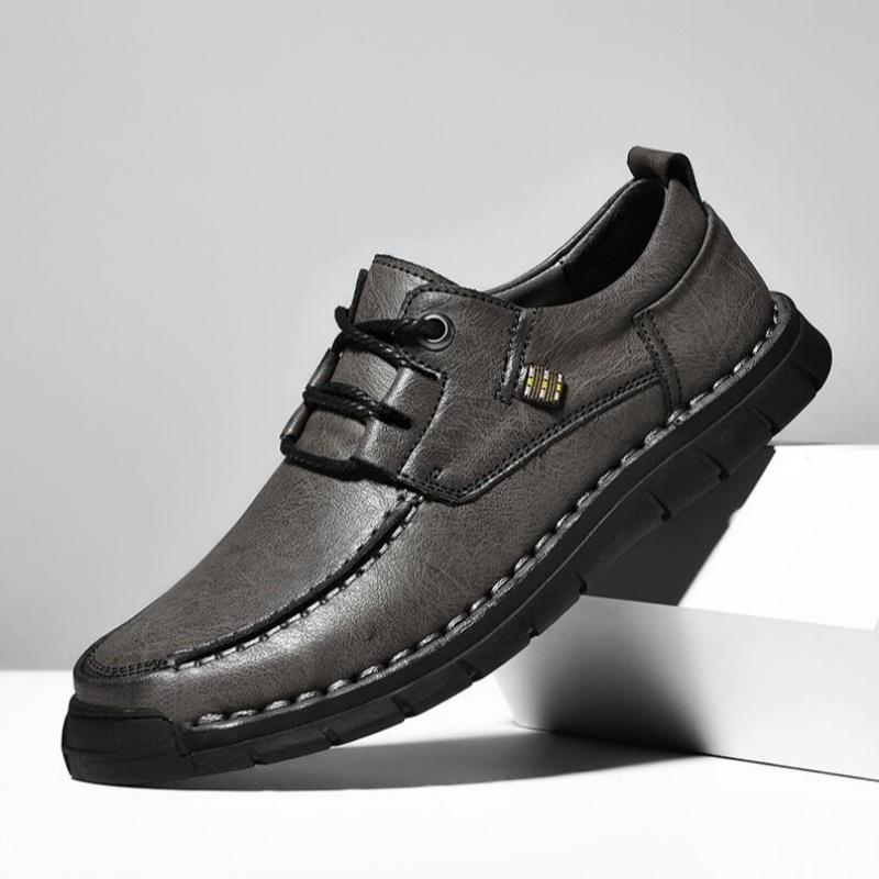 Autumn Men Casual Shoes Handmade Leather Loafers Comfortable Men's Shoes Quality Split Leather Flat Moccasins Men Sneakers