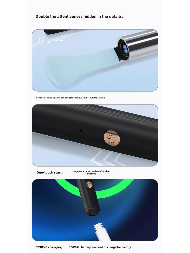 SL0011 WiFi Visual Ear Pick: HD Luminous Integrated Spoon for Ear Canal Cleaning