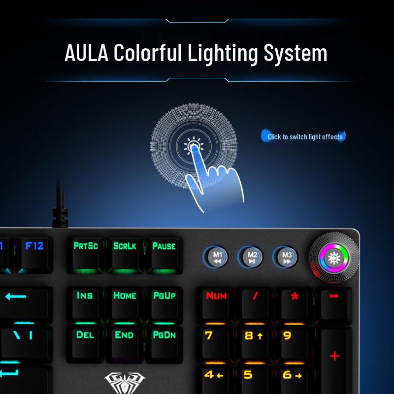 AULA F2088 Kabelgebundene Mechanische Gaming-Tastatur mit Blauen Schaltern