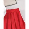 Girls' College-Style Polo Set: Summer Children's Cherry Sleeveless Top + Pleated Skirt Two-Piece Set
