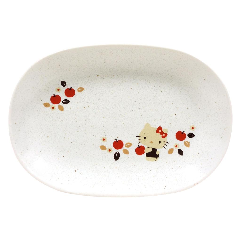 Sanrio Oval 19 X 13 Microwave and Dishwasher Hello Flower Apple Made In 364134 "Hello Kitty" Plate, Cm, Safe, Tableware, Goods, Kitty, Design, Japan,