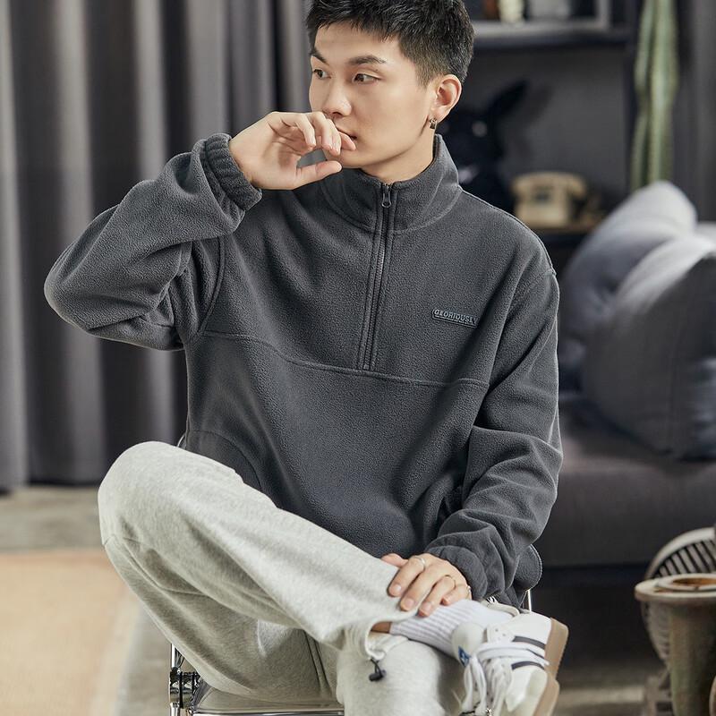 Bluza męska TonLion 2024 z polaru z półzapięciem na zamek i stójką