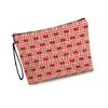Korean Cherry Plaid Cosmetic Bag Large Capacity Stationery Bag Travel Toiletry Bags Portable Multifunctional Storage Pouch