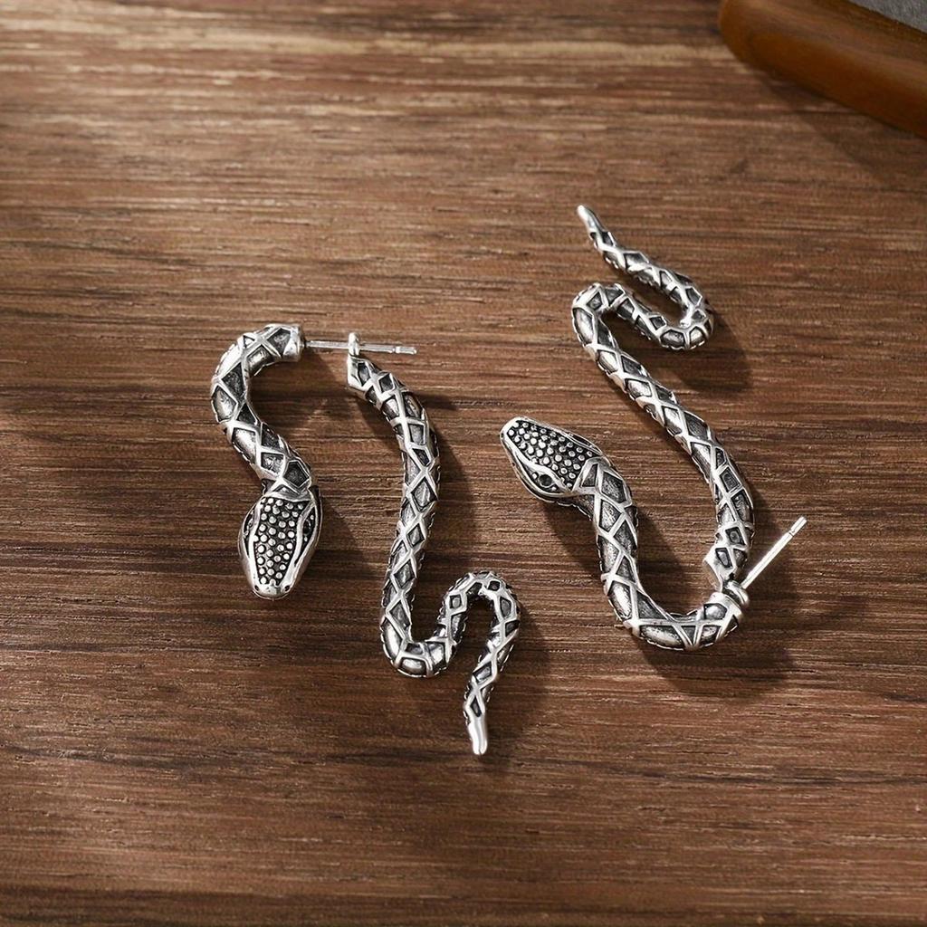 Elegant Snake Coil Earrings Hypoallergenically Alloy Jewelry for Women Unique Twist Design Serpents Ear Accessories