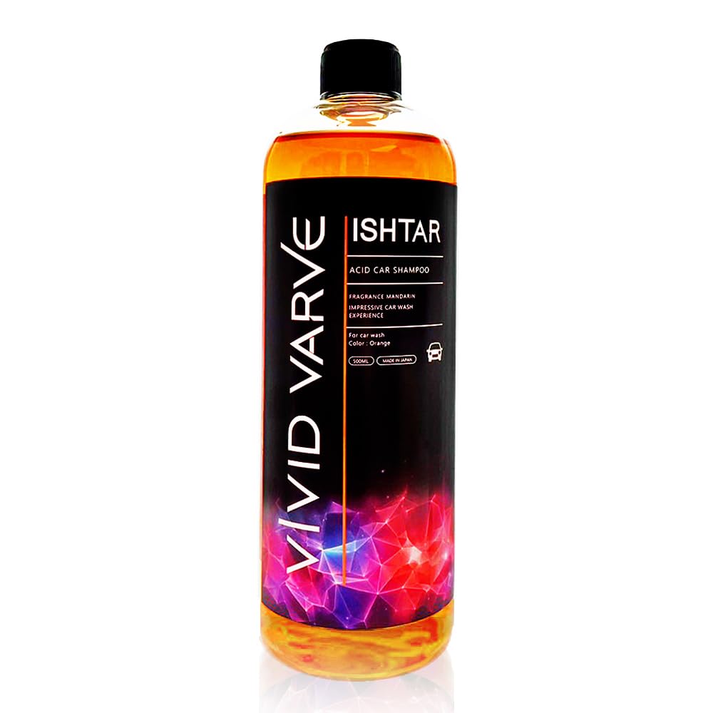 VIVID VARVE ISHTAR PH3 Acid Car Powerfully Removes Mineral Water and Water Mandarin Ion Made In Vivid Verve Car Wash 500ml Shampoo, Dirt, Stains,