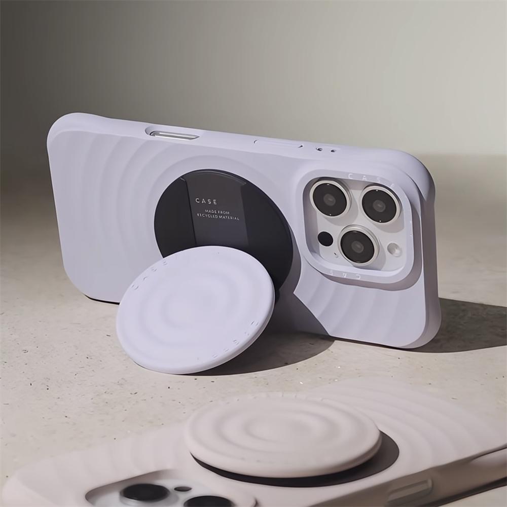 Trendy INS Style Ripple For MagSafe Silicone Case For iPhone 17 Pro Max 17 Pro 16 15 14 Engraved Letters Enhanced Four Corners Anti-fall Airbag Cover