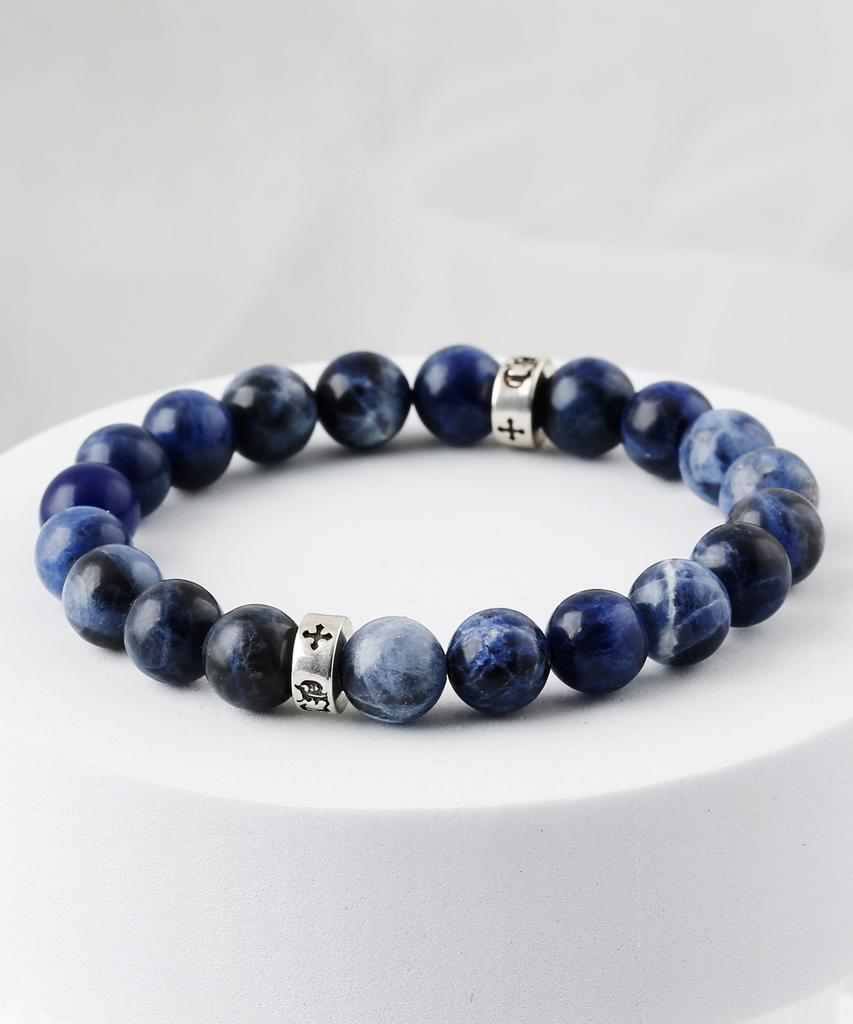 Shoveoff C22Svb-1005 Sodite Natural Stone Bead Bracelet Men'S Bracelet 8Mm