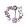 Anello Ombelico a Forma di Cuore Ornamento Goccia d'Acqua 14G Bilanciere Piercing Ombelico Pendente Belly Nombril Piercing Gioielli Donna